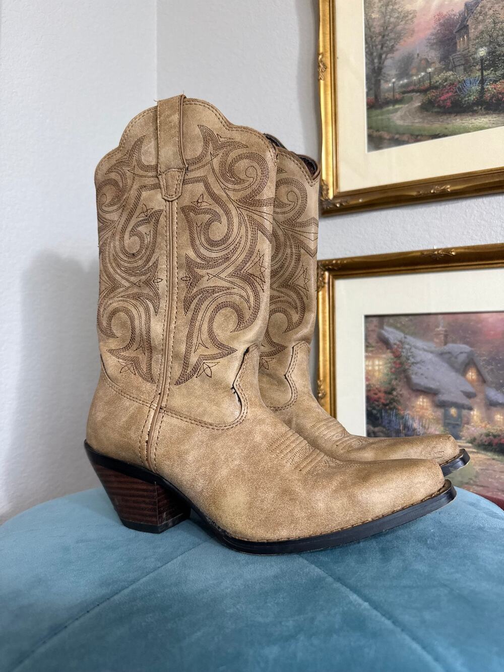 Durango Tan Western Cowboy Boots